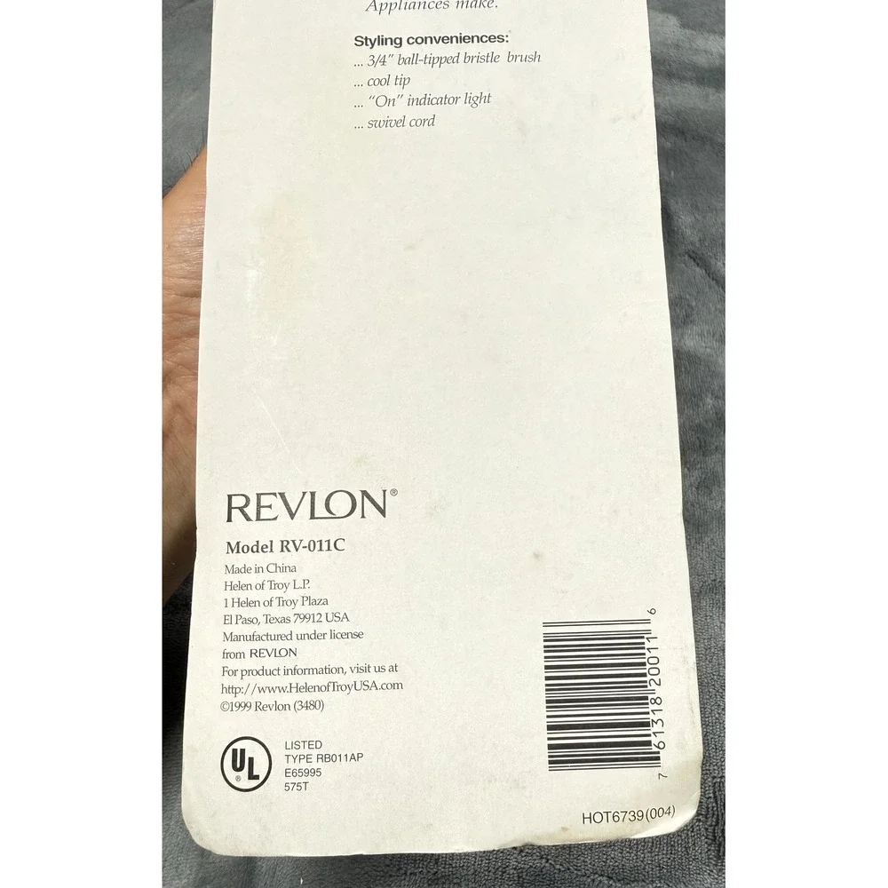 Revlon Just Curls Styling Brush 3/4 Inch RV-011C Hot Curling Iron New